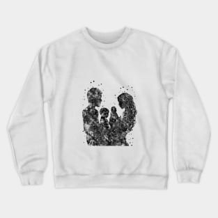 Family, mother father son and daughter Crewneck Sweatshirt